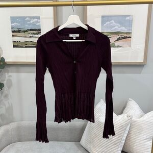 RIHOAS Women's Deep Purple Button-Down Shirt